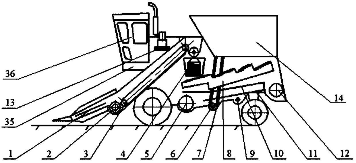 Vertical-type threshing device and vertical-type threshing harvester