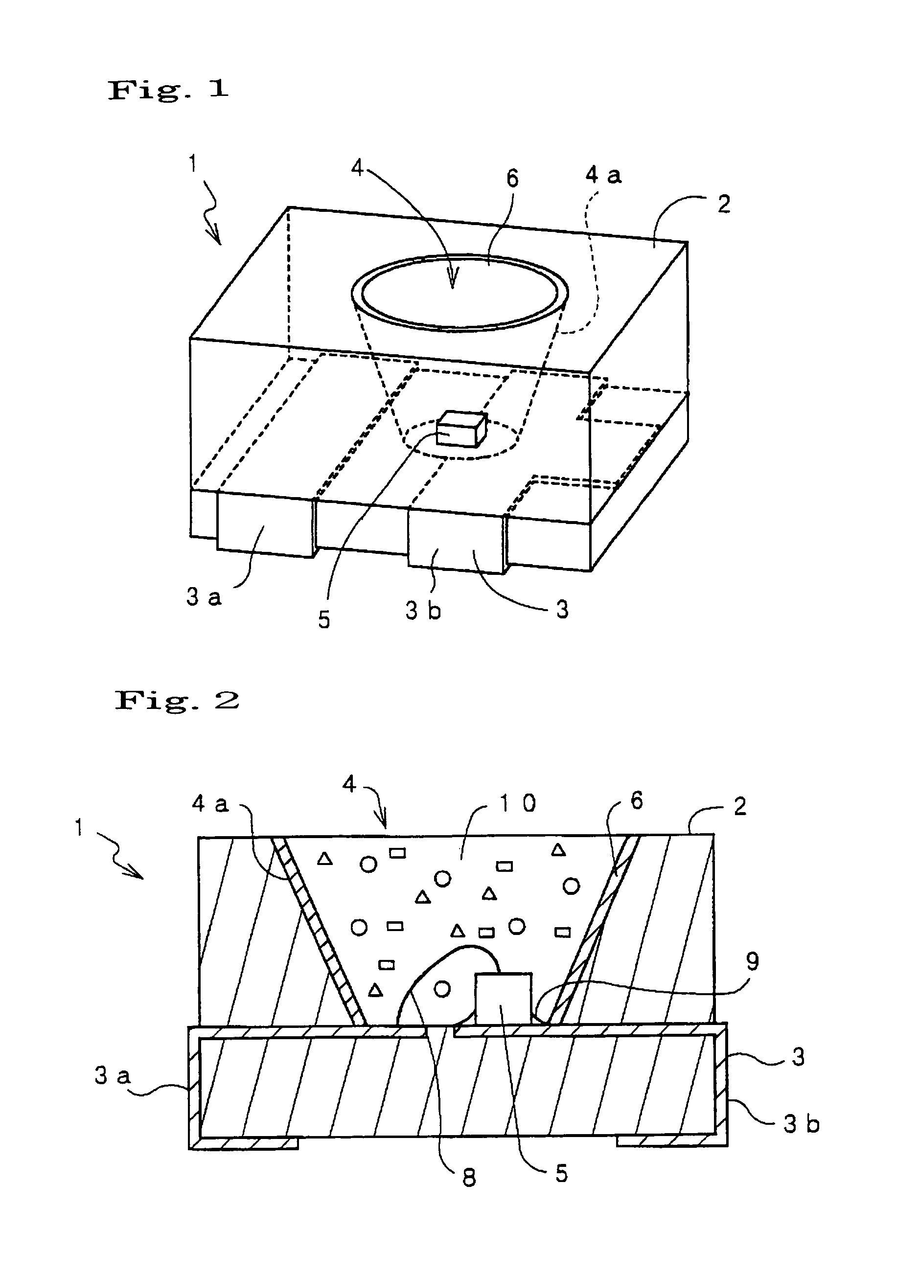 LED device including phosphor layers on the reflecting surface