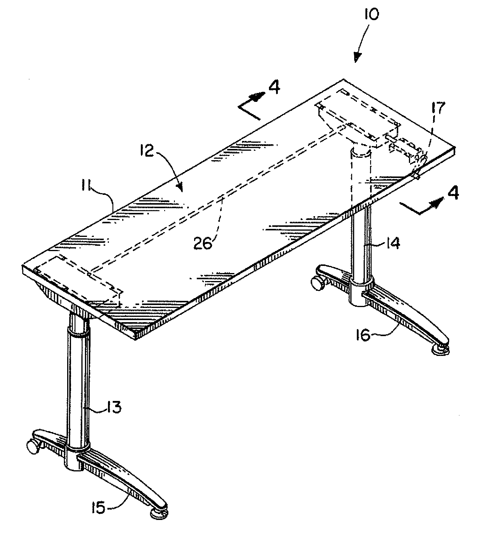 Height adjustable table