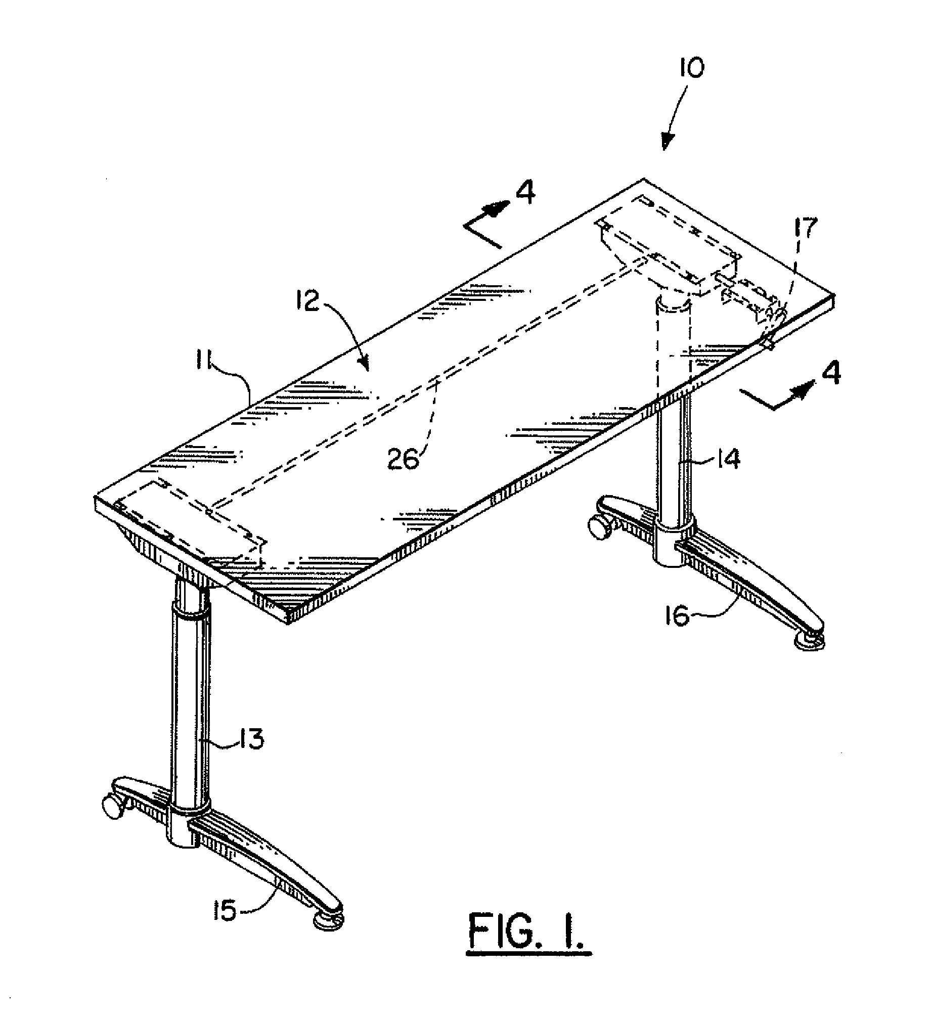 Height adjustable table