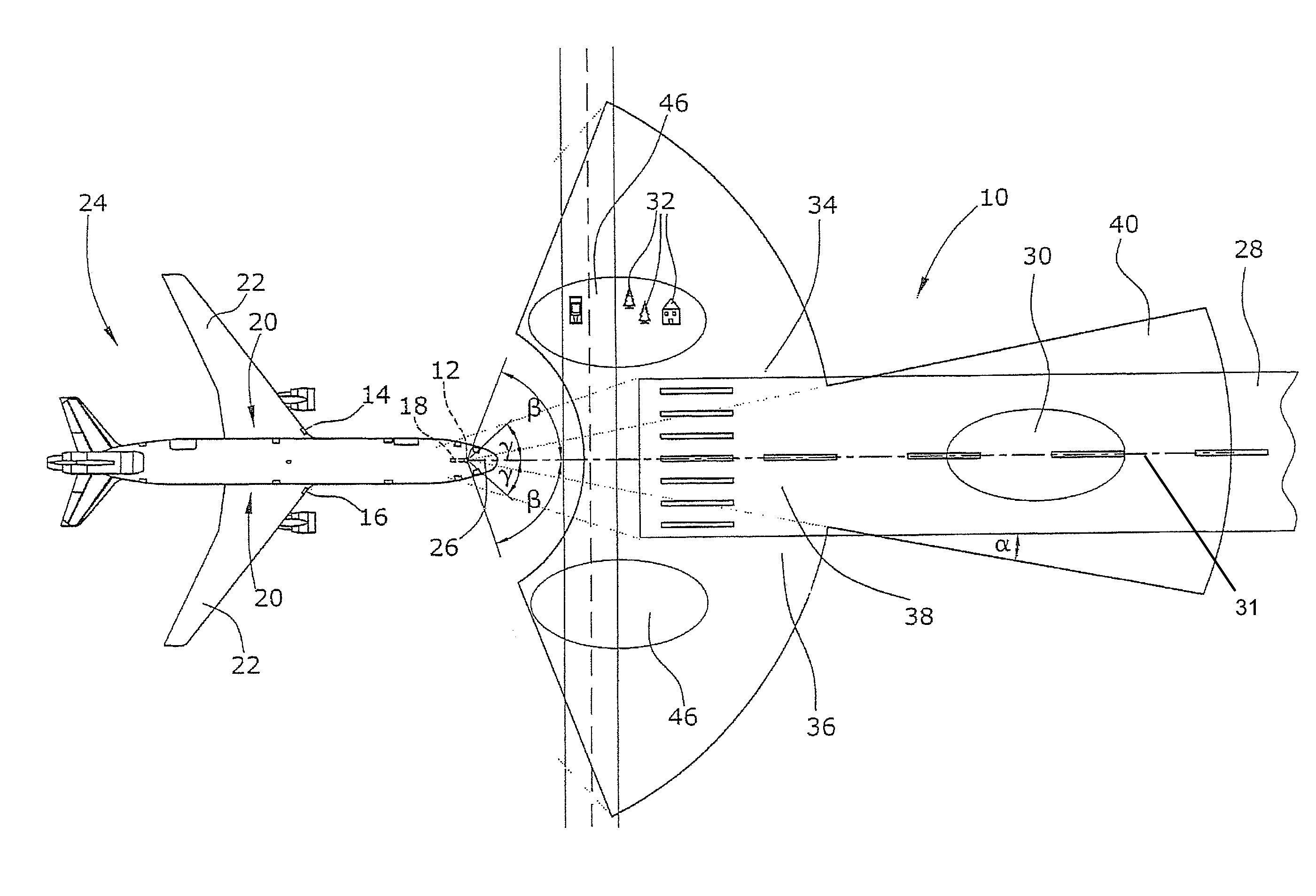 LED landing light arrangement for an aircraft