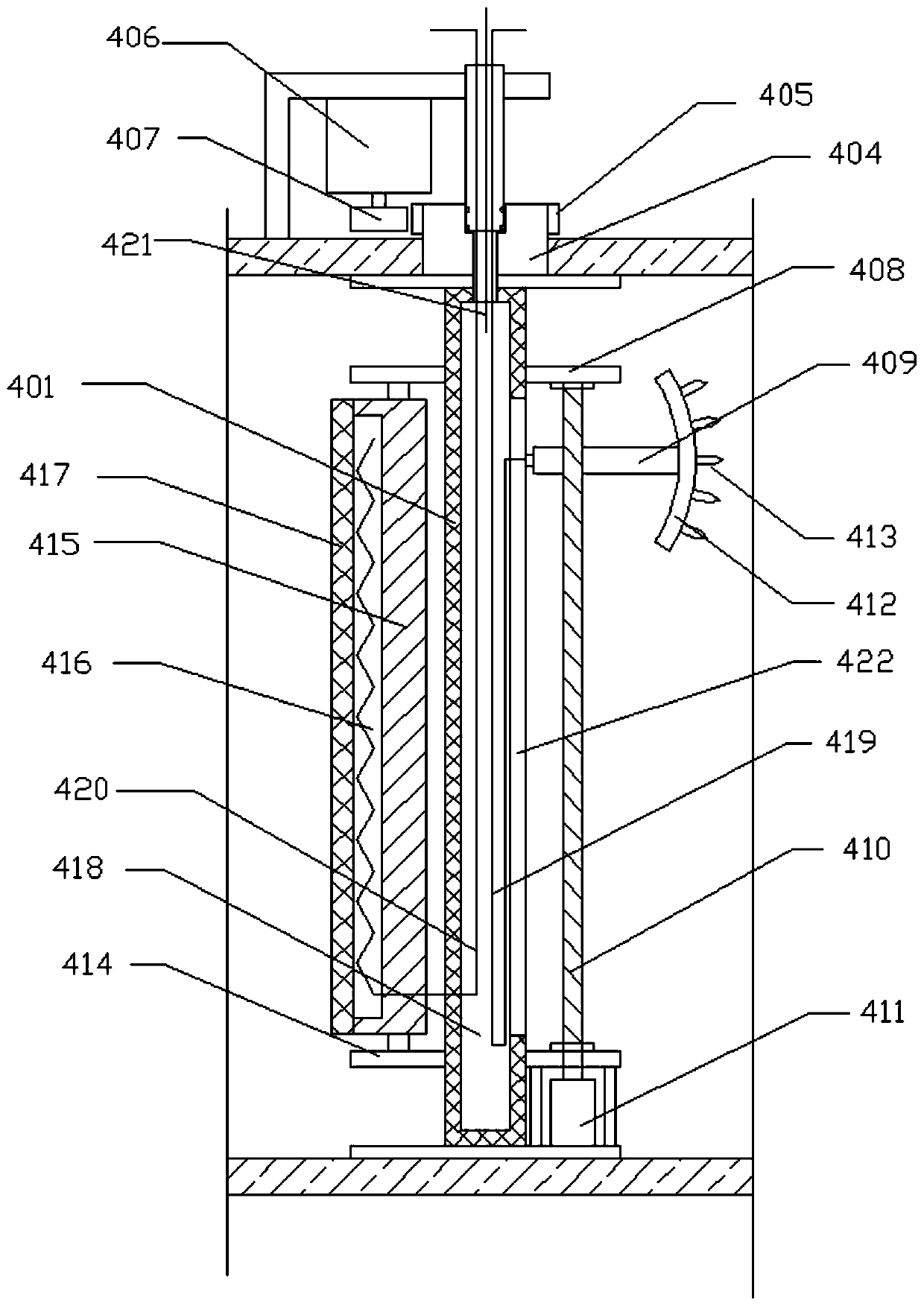 Spraying device for metal display rack machining