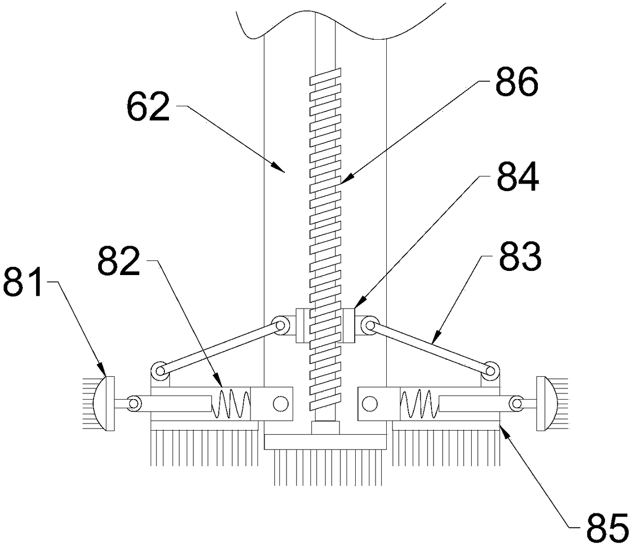 Mechanical cleaning device for glass reaction kettle