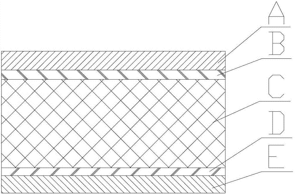 Five-layer medical liquid reagent packaging film and preparation method thereof