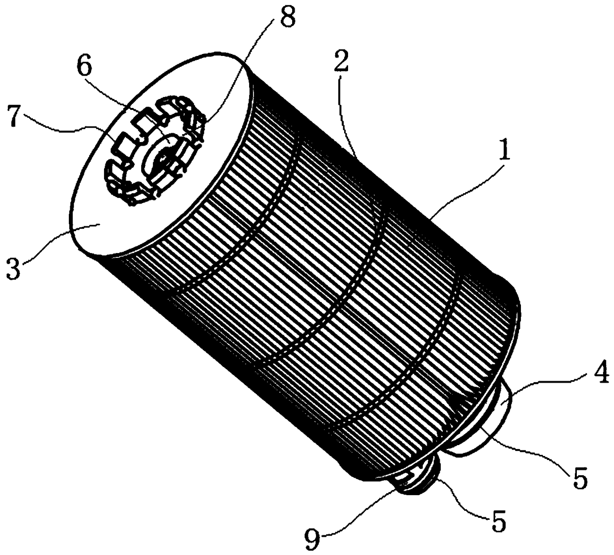 Oil filter core integrated with bypass valve and oil drain valve