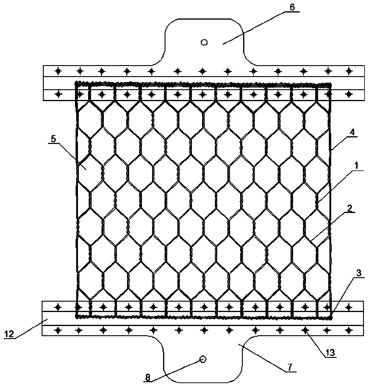 Special clamp suitable for tensile test of gabion mesh