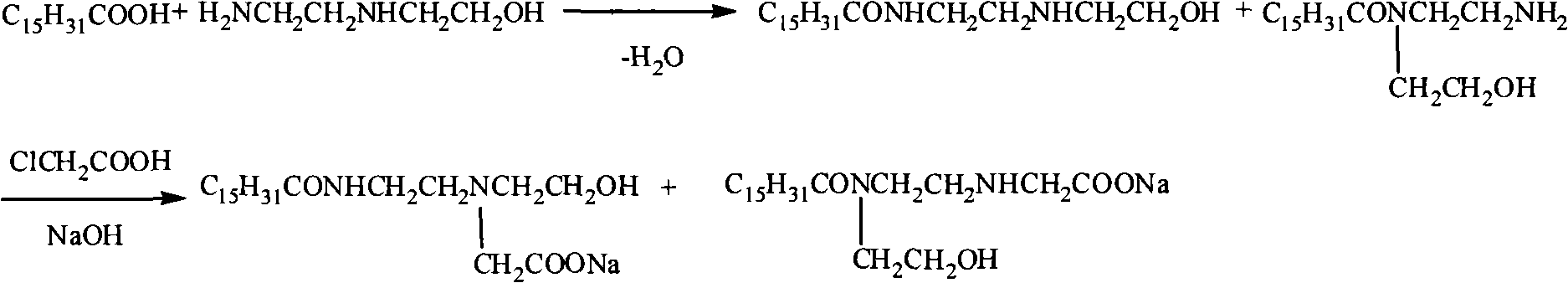 Hexadecoic acid acidamide surfactant and synthetic method