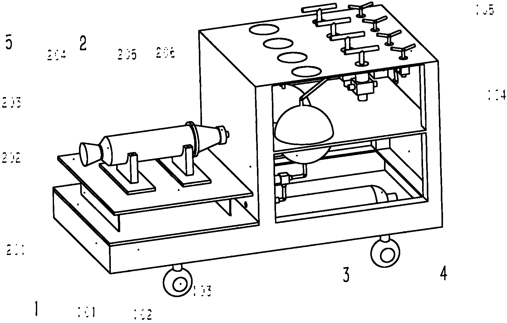 Mobile test platform for low-thrust rocket engines