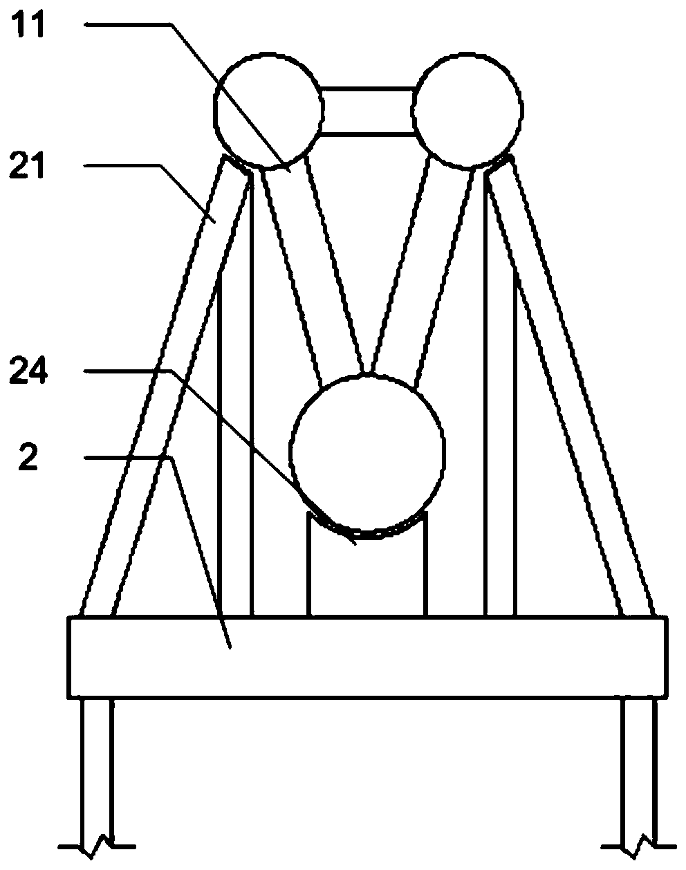 A construction method for the steel arch of a large-span inverted triangle CFST arch bridge