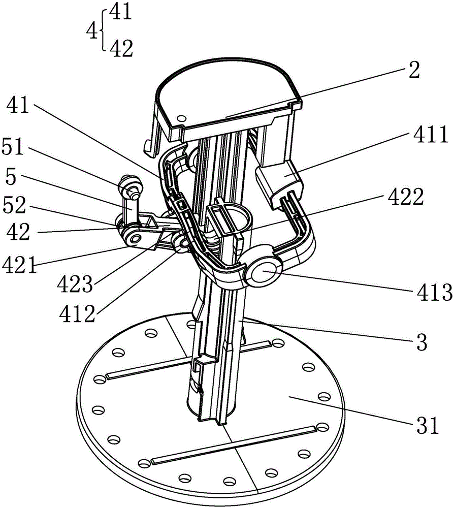 Lifting and pulling mechanism of drain valve