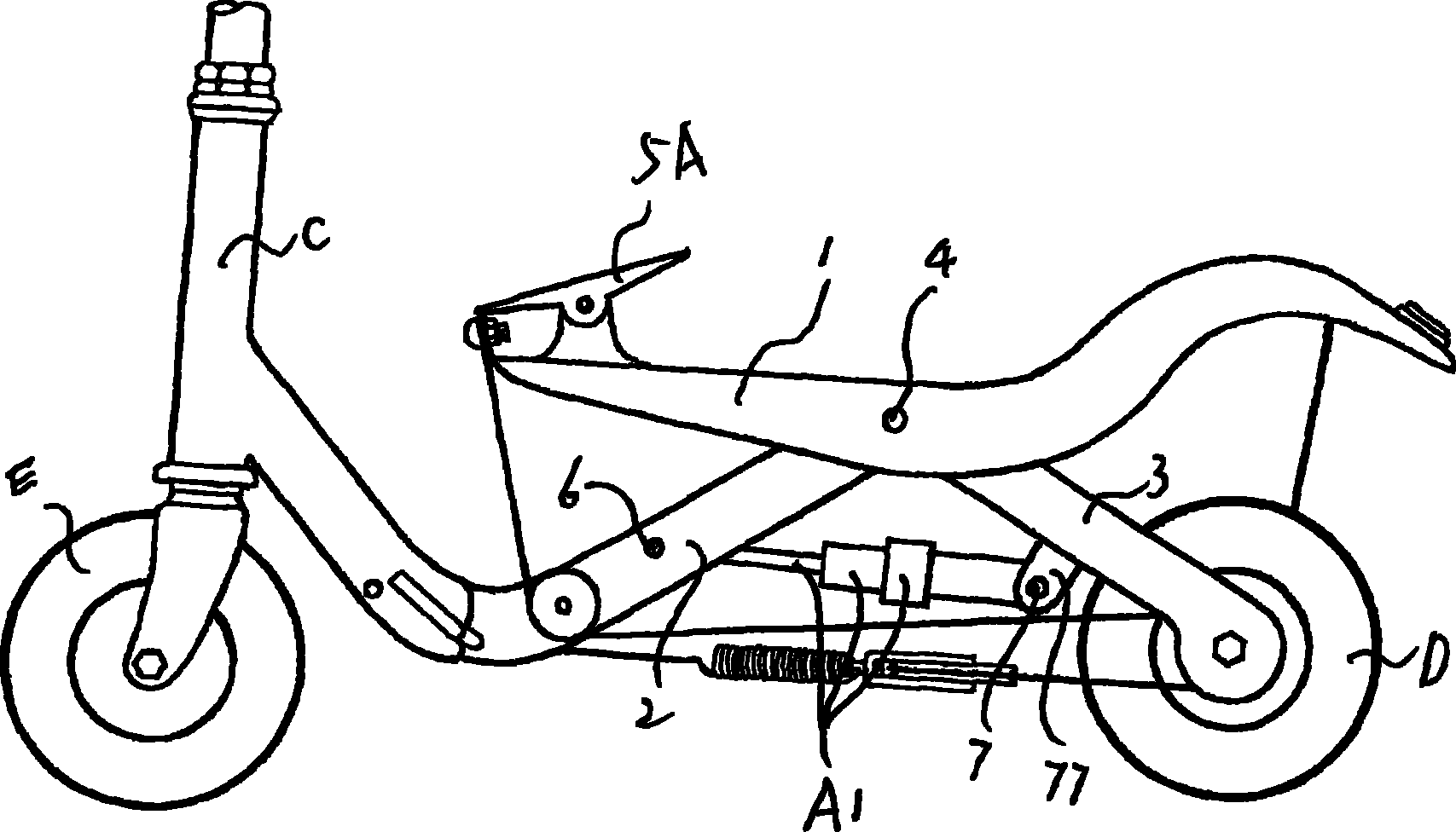 Folding vehicle frame