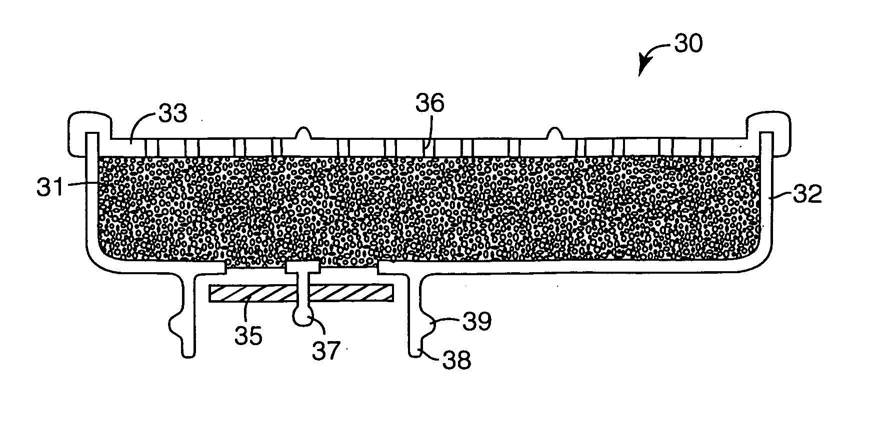 Particle-containing fibrous web