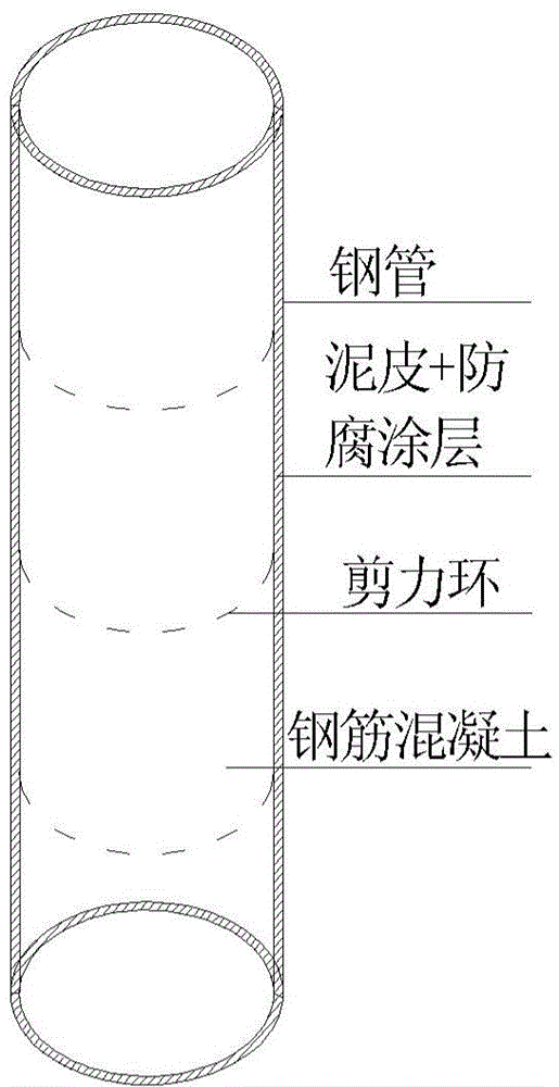 Steel tube composite pile and design method thereof