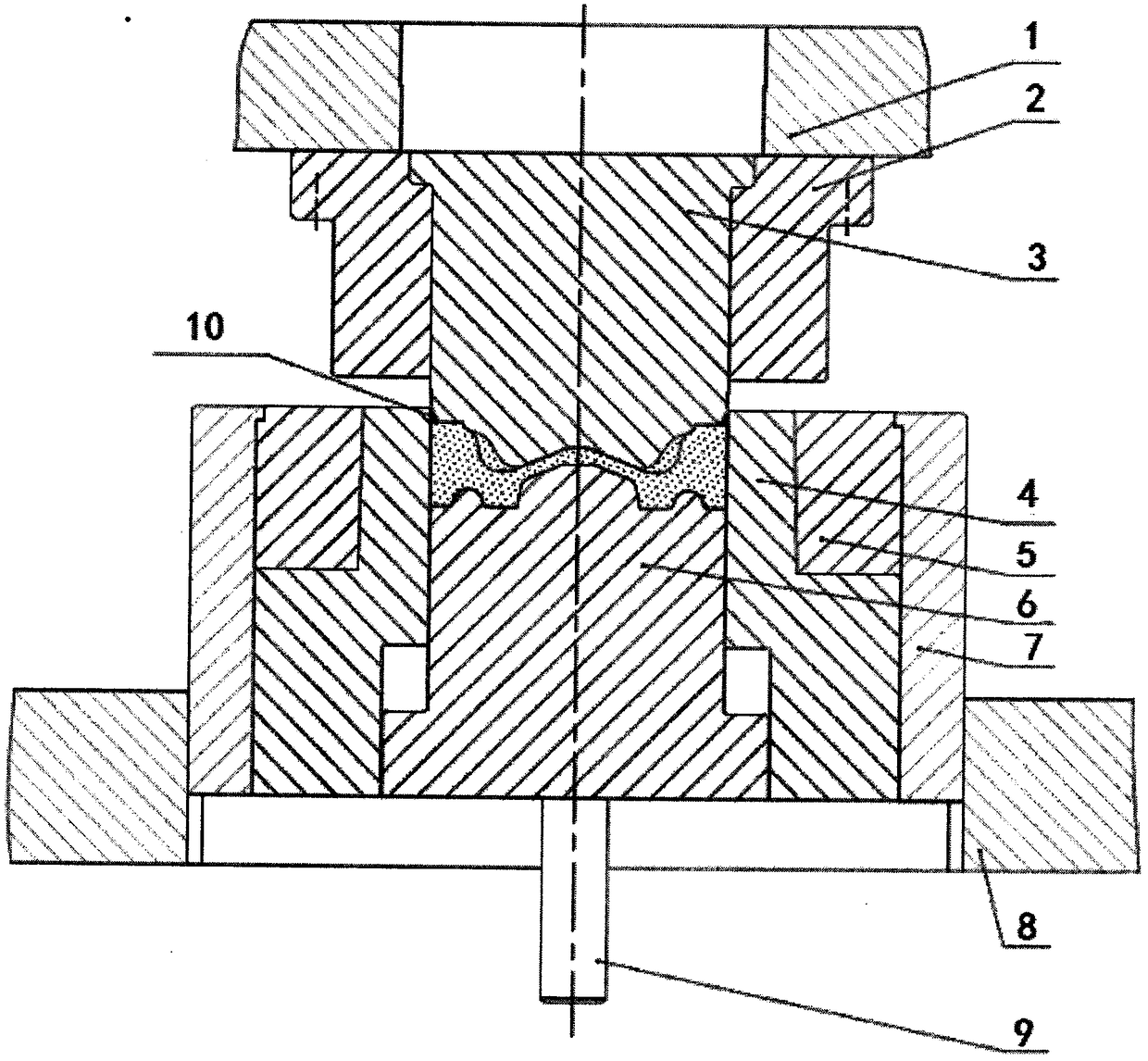 Hot and cold joint forging near net shape process of forged steel piston head in wavy combustion chamber