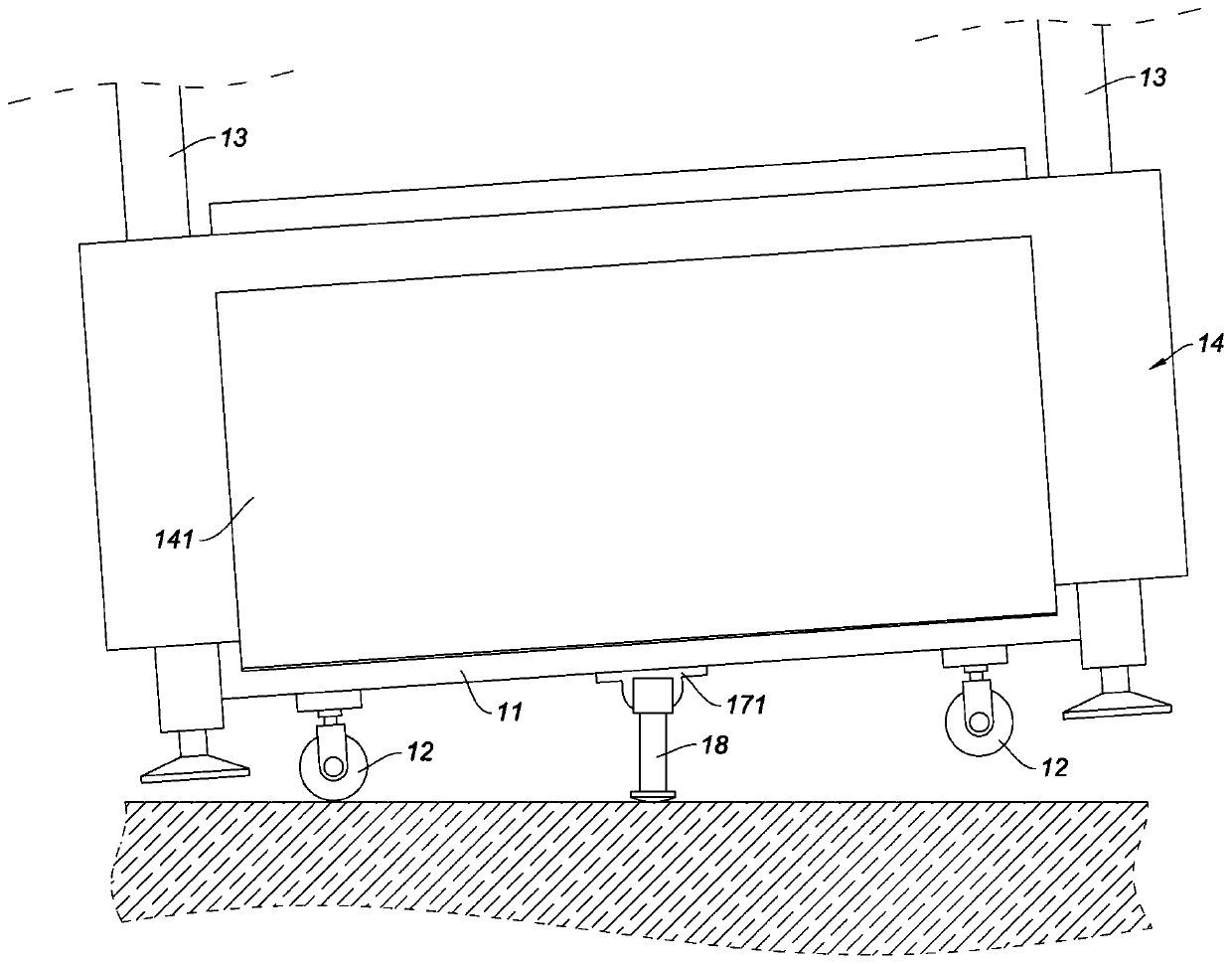 Wall plastering machine capable of assisting in travelling