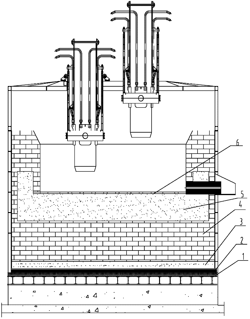 Submerged arc furnace body and constructing method thereof