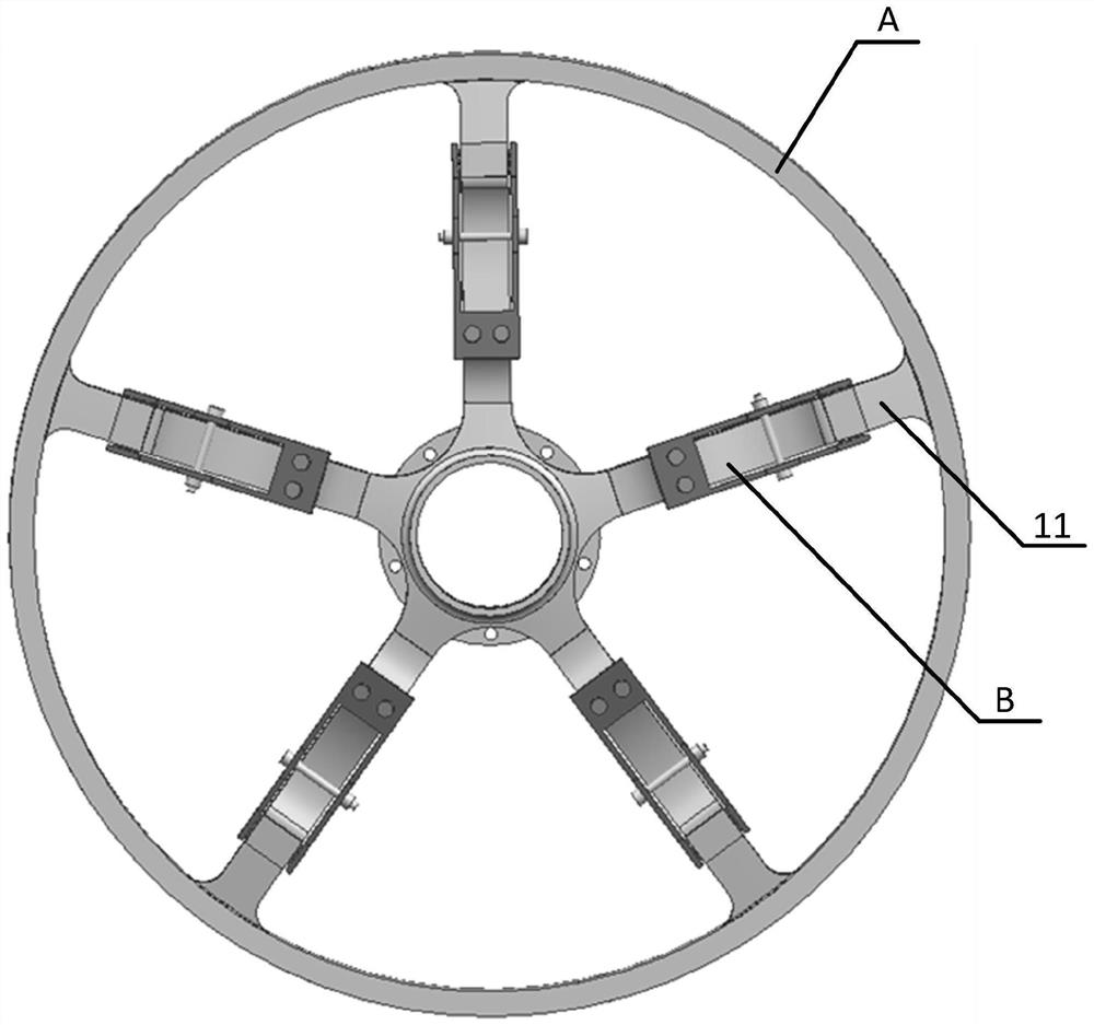 Multi-friction contact surface nonlinear vibration absorption-energy consumption device for momentum wheel