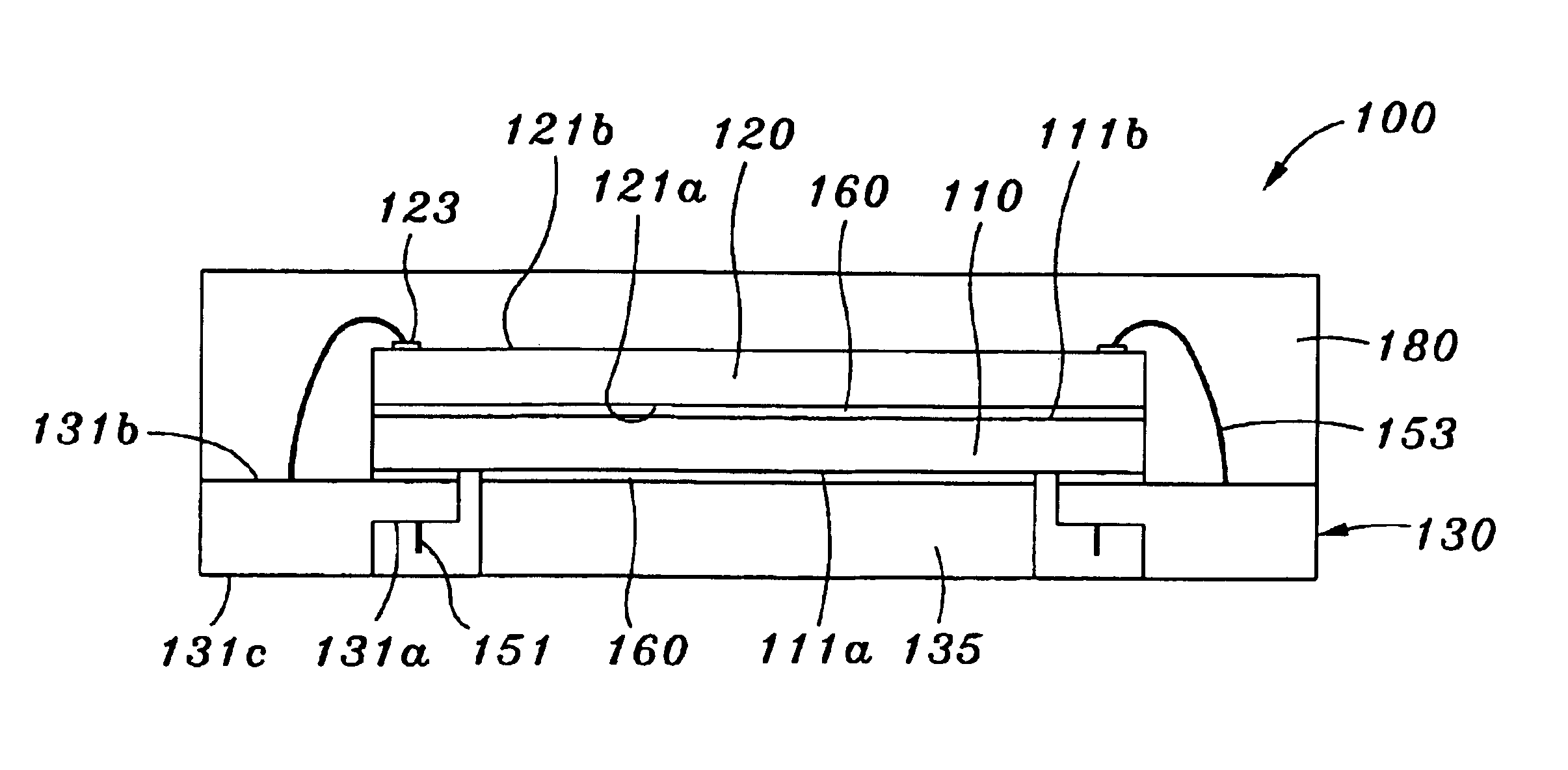 Reduced size semiconductor package with stacked dies