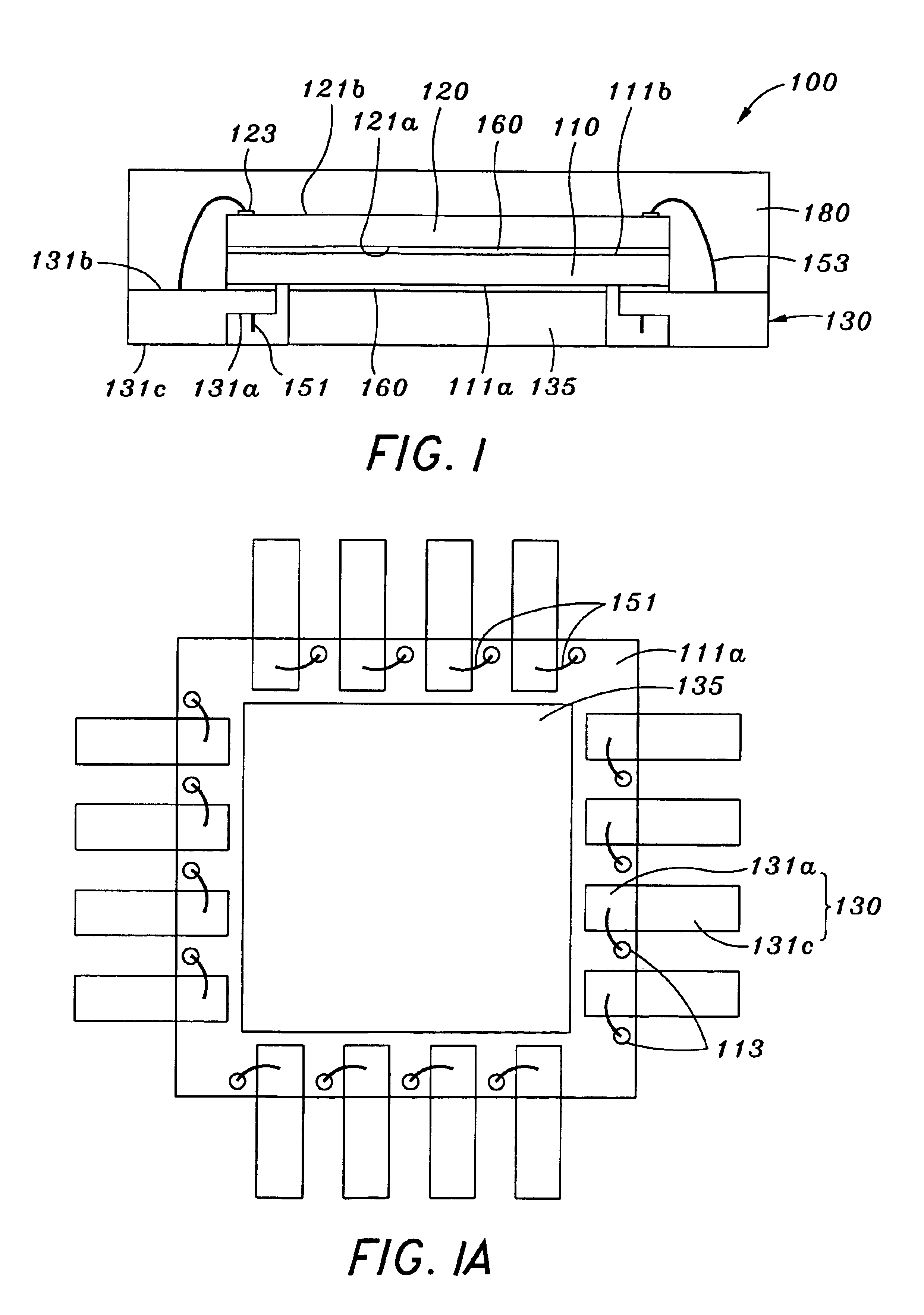 Reduced size semiconductor package with stacked dies