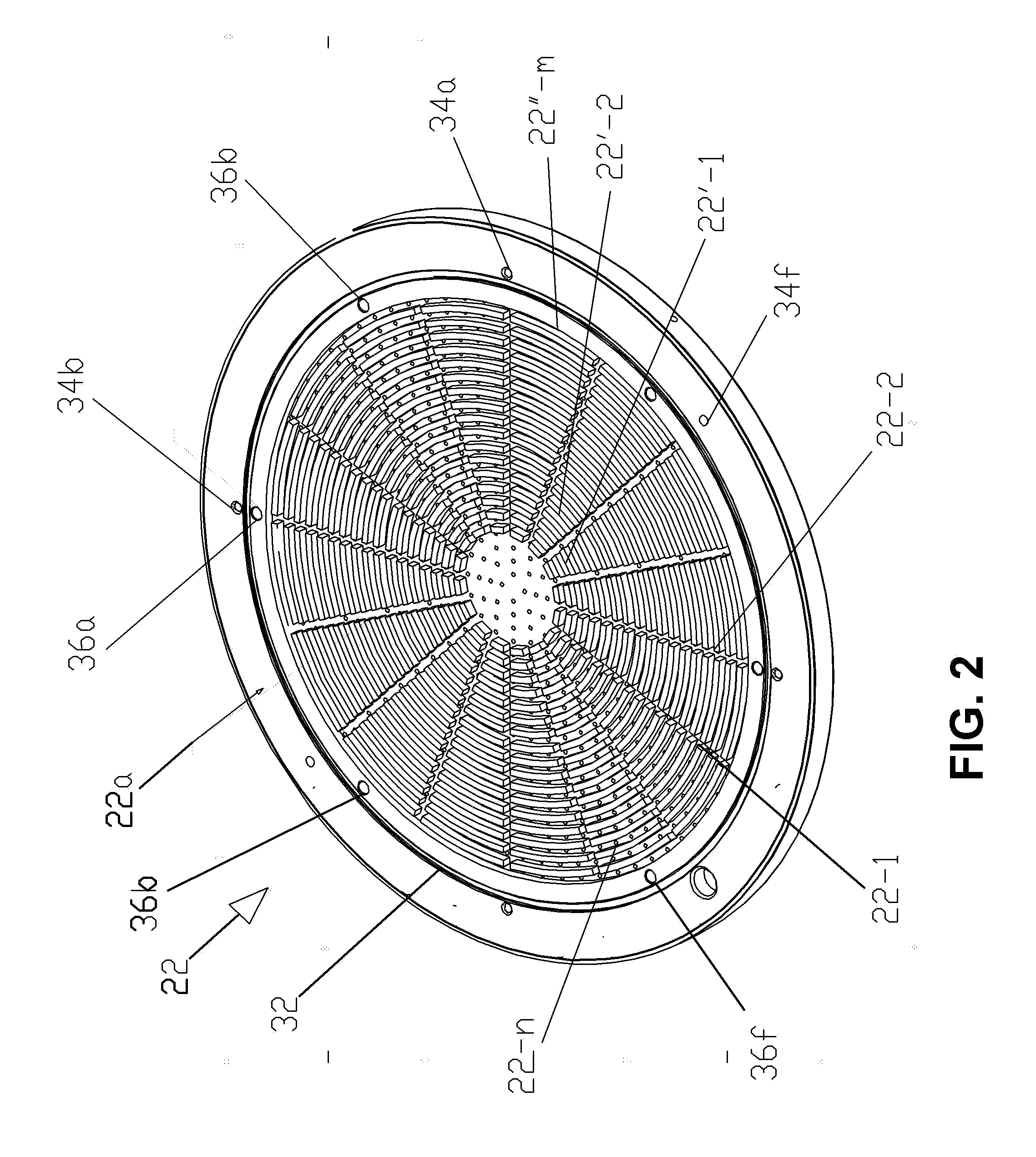 Showerhead-cooler system of a semiconductor-processing chamber for semiconductor wafers of large area