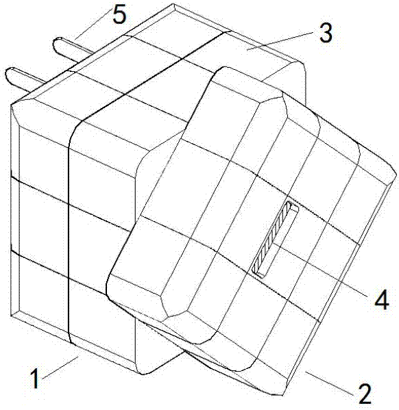 Magic cube type mobile phone charger with automatic power cutoff function