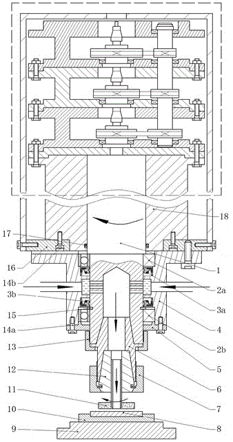 A kind of electrolytic grinding device for realizing rotating liquid and its working method