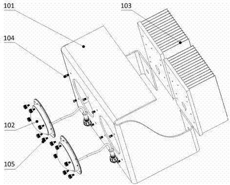 LED (light-emitting diode) tunnel light adopting light housing serving as installation interface bracket structure