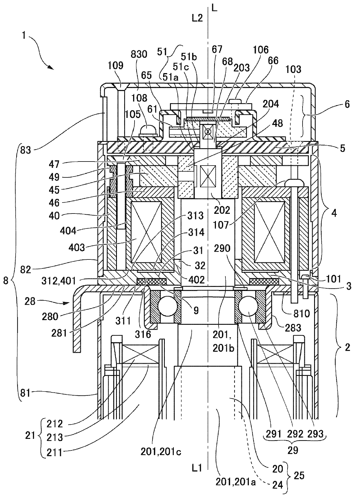 Motor with brake