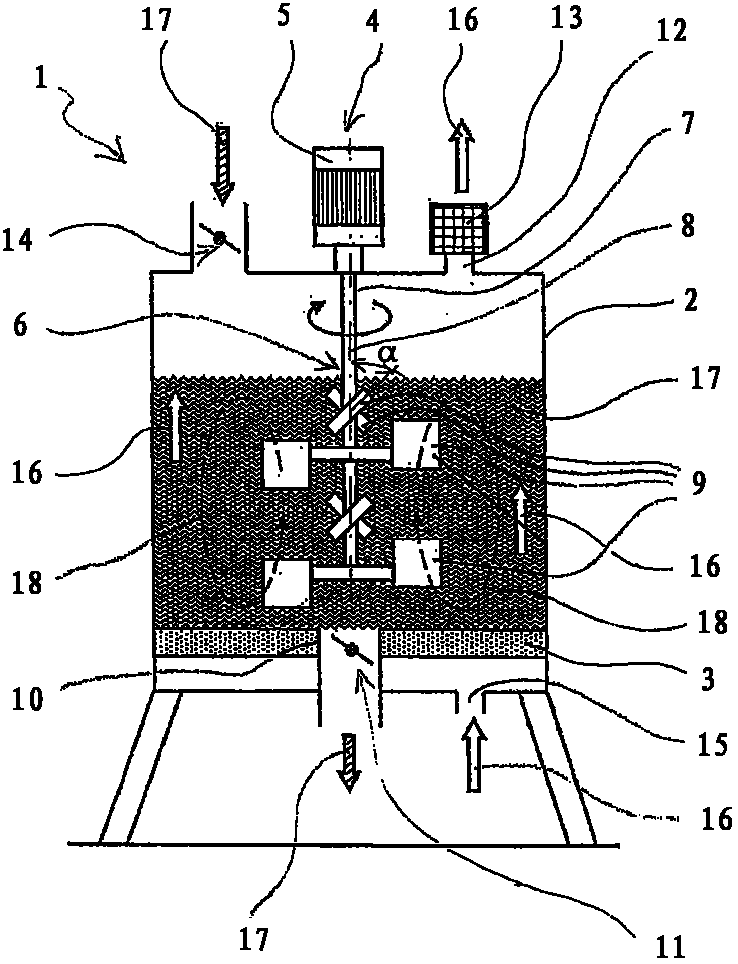 Device for processing powder for a device for manufacturing a three-dimensional object and device for manufacturing a three-dimensional object