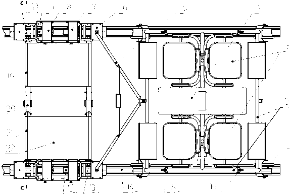 A light rail flaw detection trolley