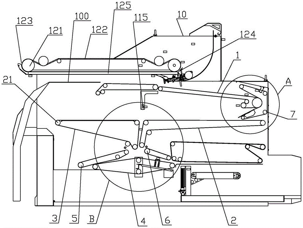 Work clothes folding device in work clothes folding machine