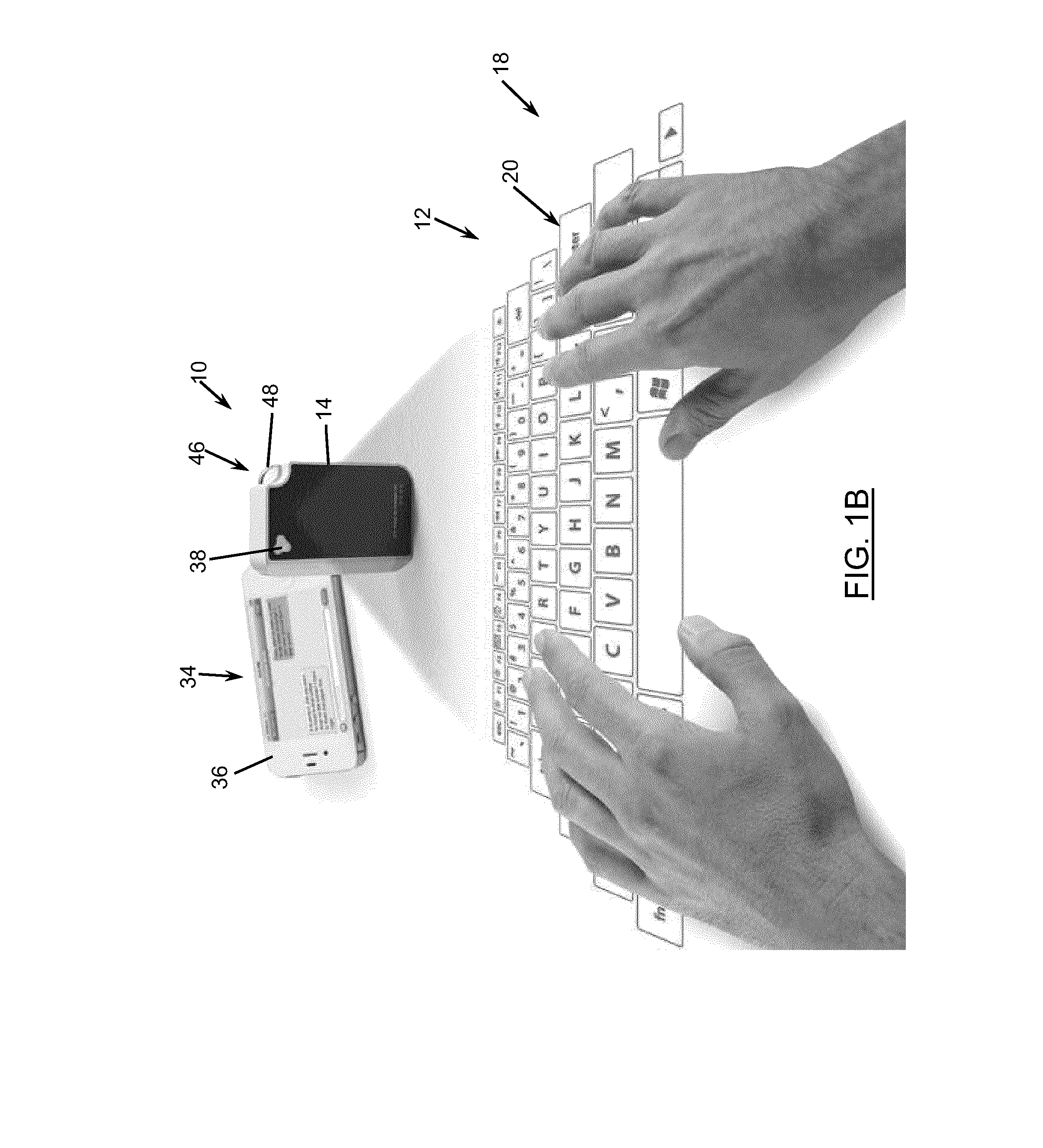 Keyboard projection system with image subtraction