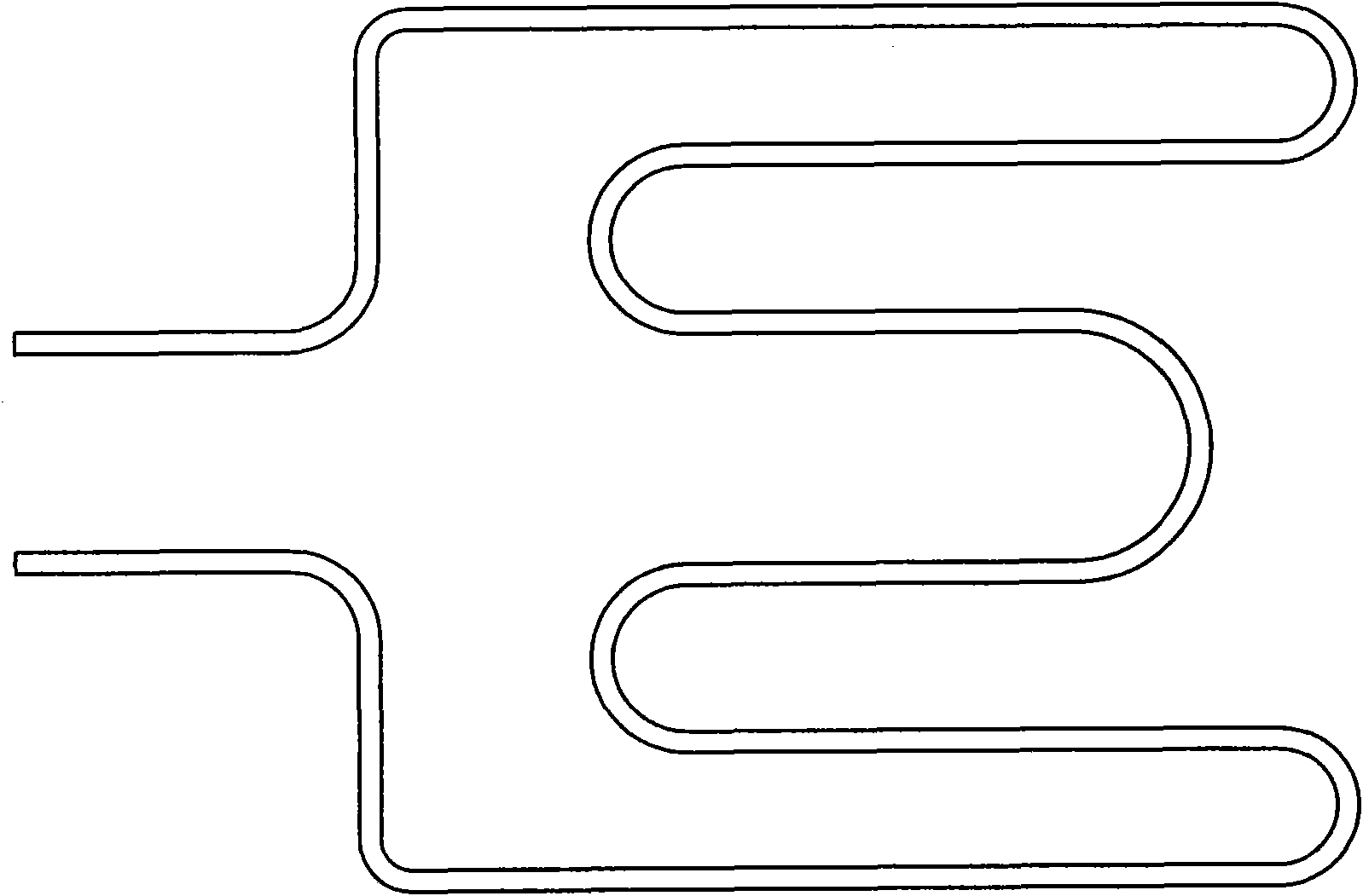 Electrical heating tube plane numerical controlled tube bending method and numerical controlled bending device using same