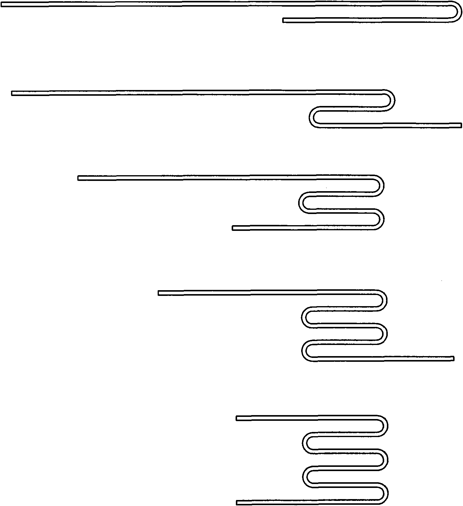 Electrical heating tube plane numerical controlled tube bending method and numerical controlled bending device using same