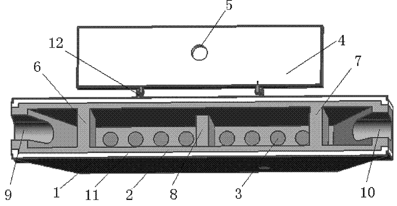 Runner type online degassing device