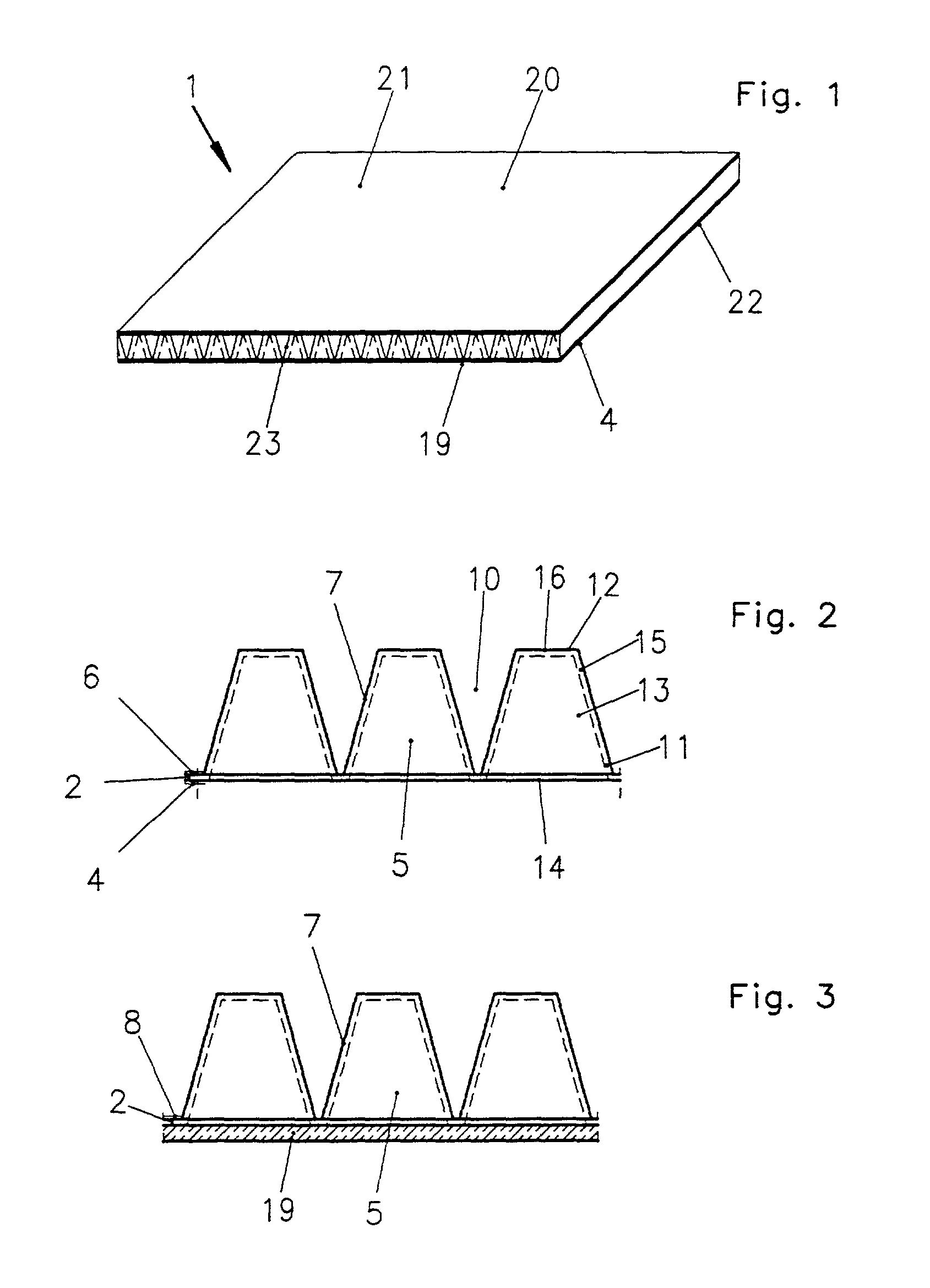 Strong lightweight panel element and apparatus for manufacturing the same