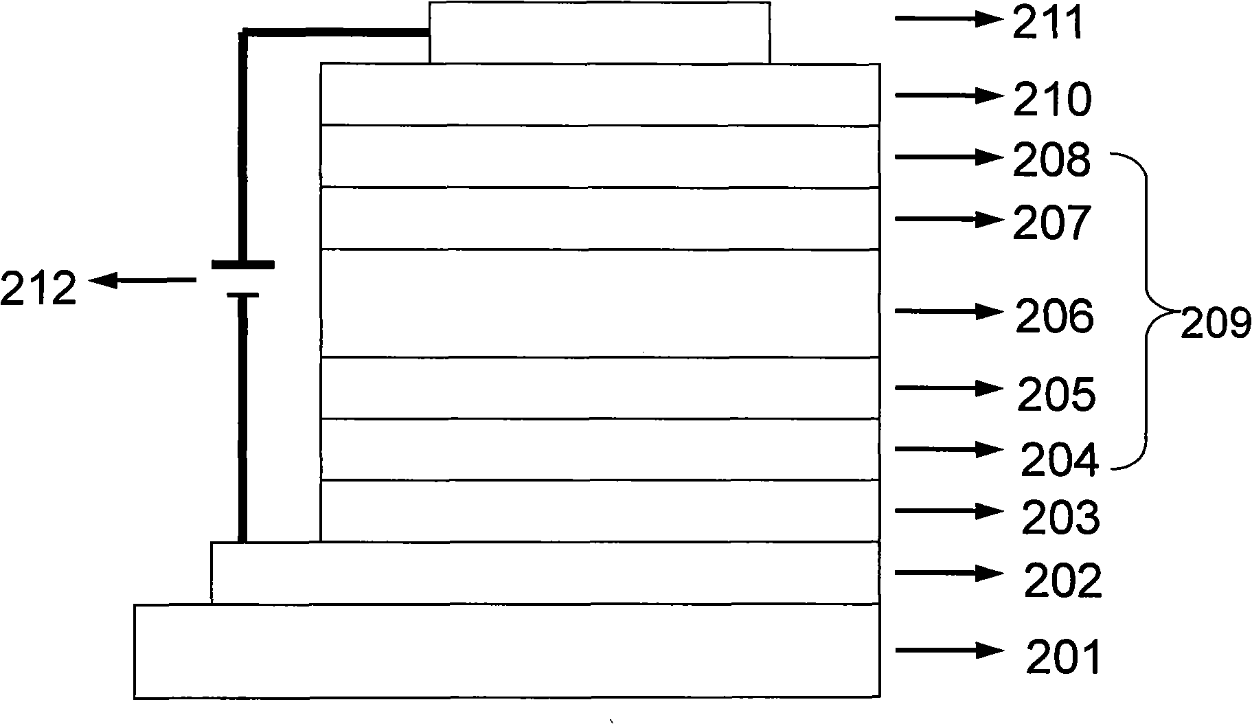 Top radiation organic EL part with optical spectrum adjustable