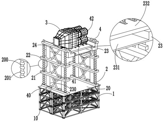 Open type wind tunnel lifting system for airplane testing and lifting method thereof