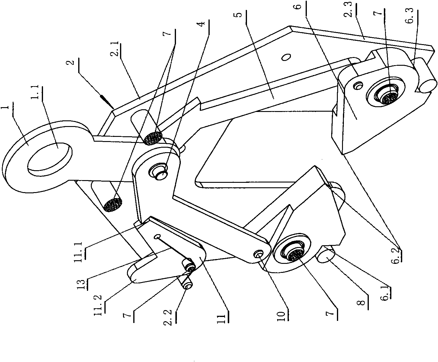 Special hanger for loading and unloading steel rails