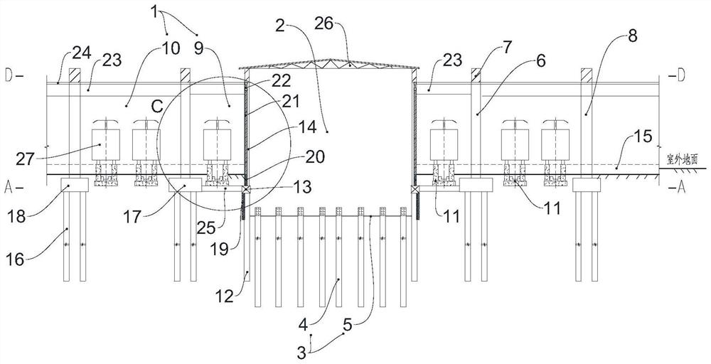 Full-period structure for property development of high-containment reserved vehicle depot and construction method