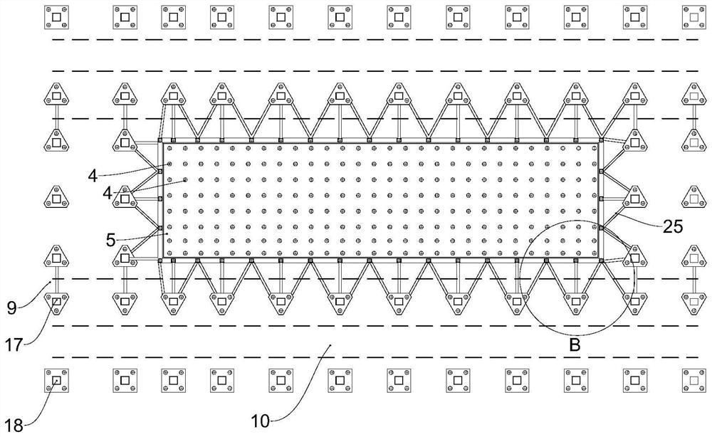 Full-period structure for property development of high-containment reserved vehicle depot and construction method