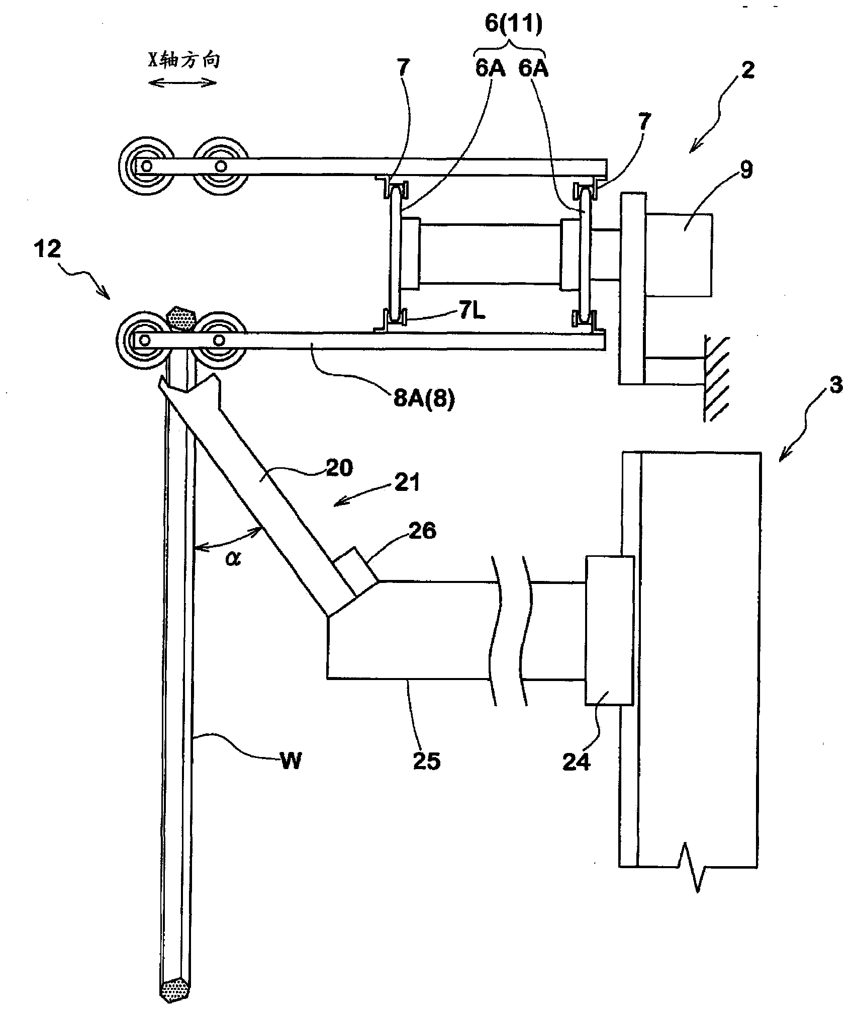 Transferring and placing device for bead cores