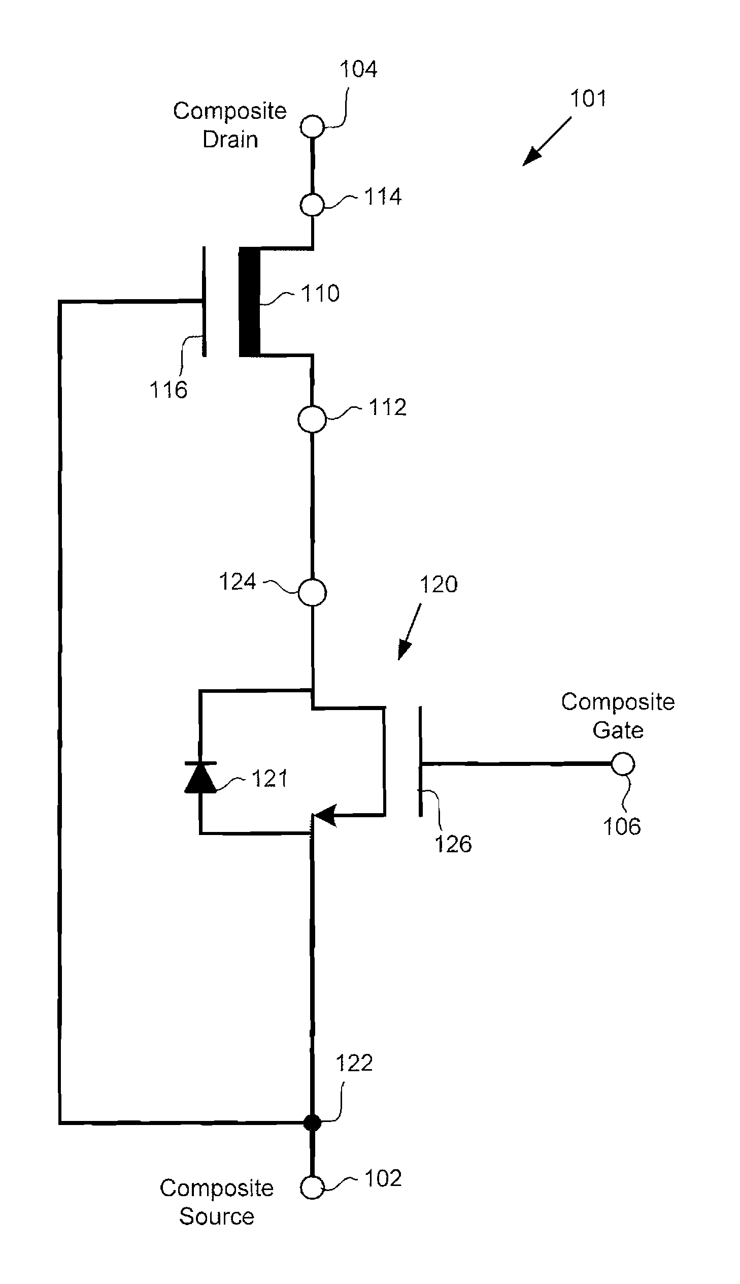 Stacked Composite Device Including a Group III-V Transistor and a Group IV Lateral Transistor