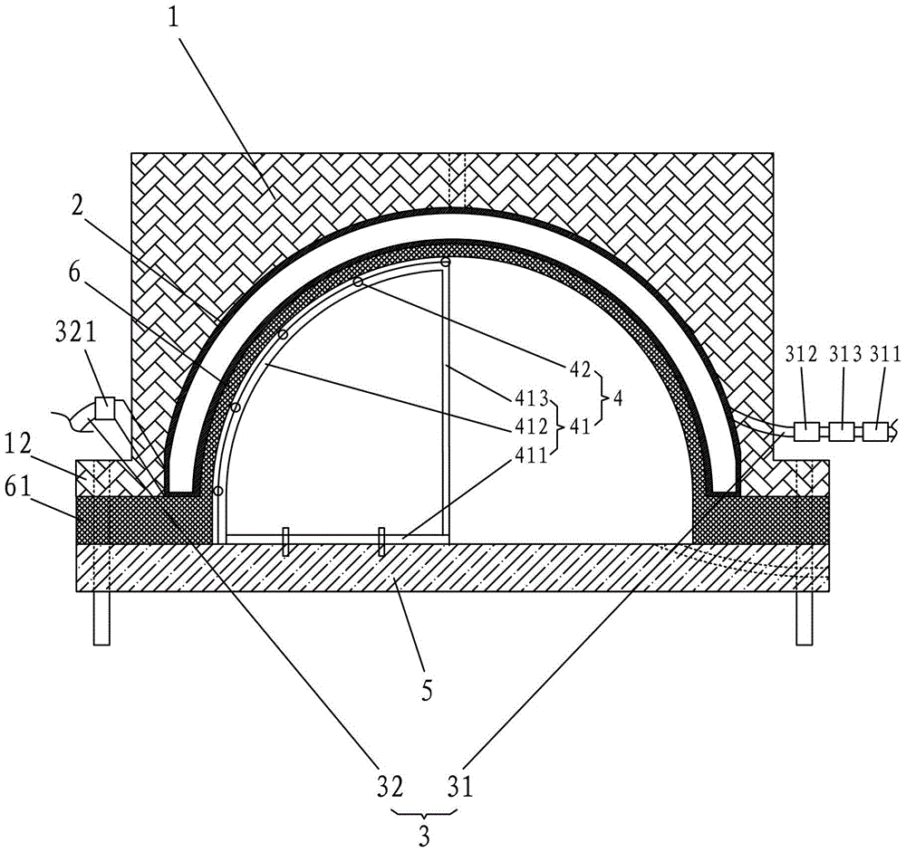 A novel ultimate external pressure test device and test method for a concrete hemispherical shell