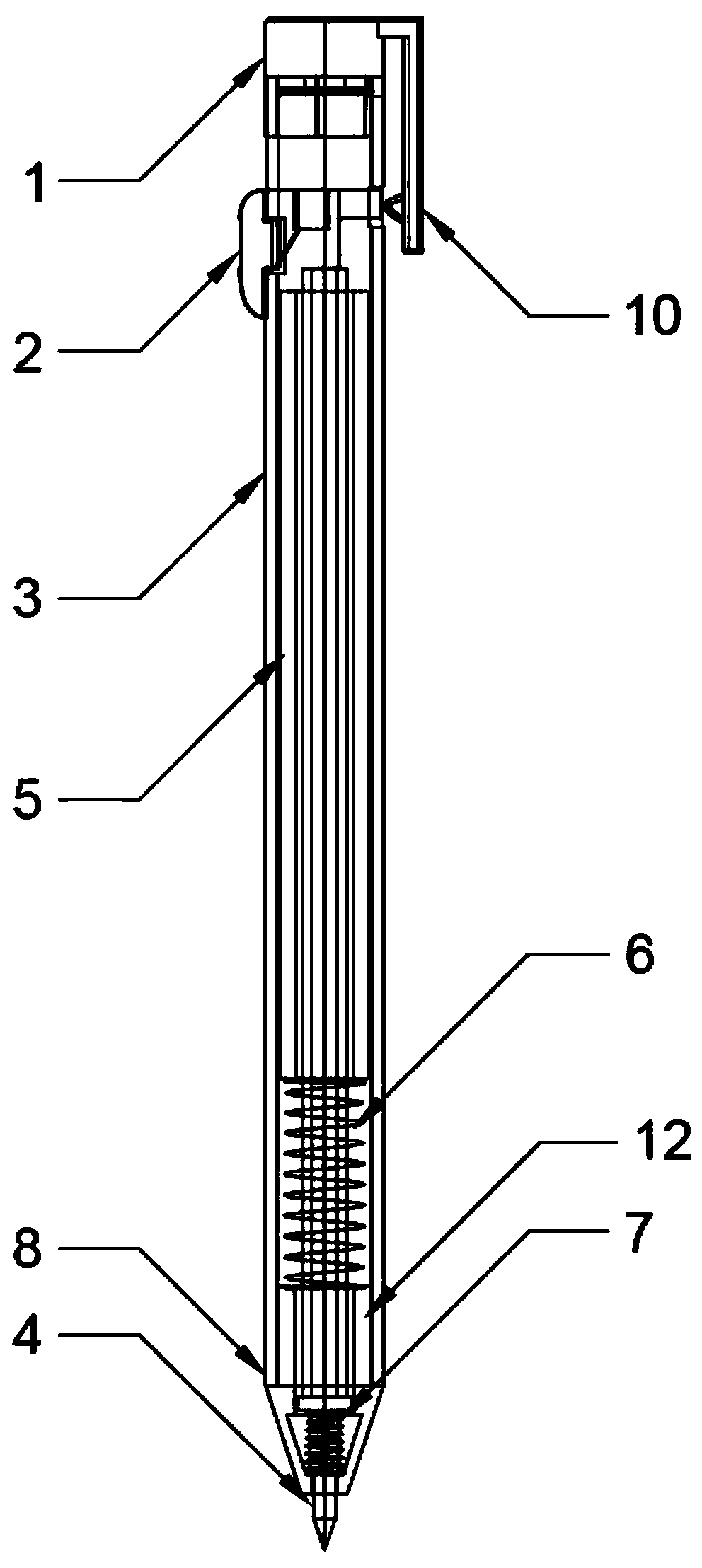 Pen capable of automatically retracting refill during falling