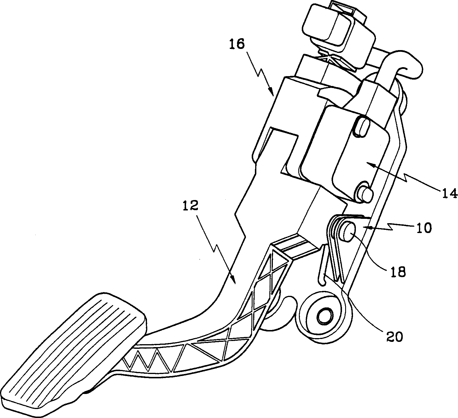 Electronic accelerating pedal system with Legs strength regulating funtion