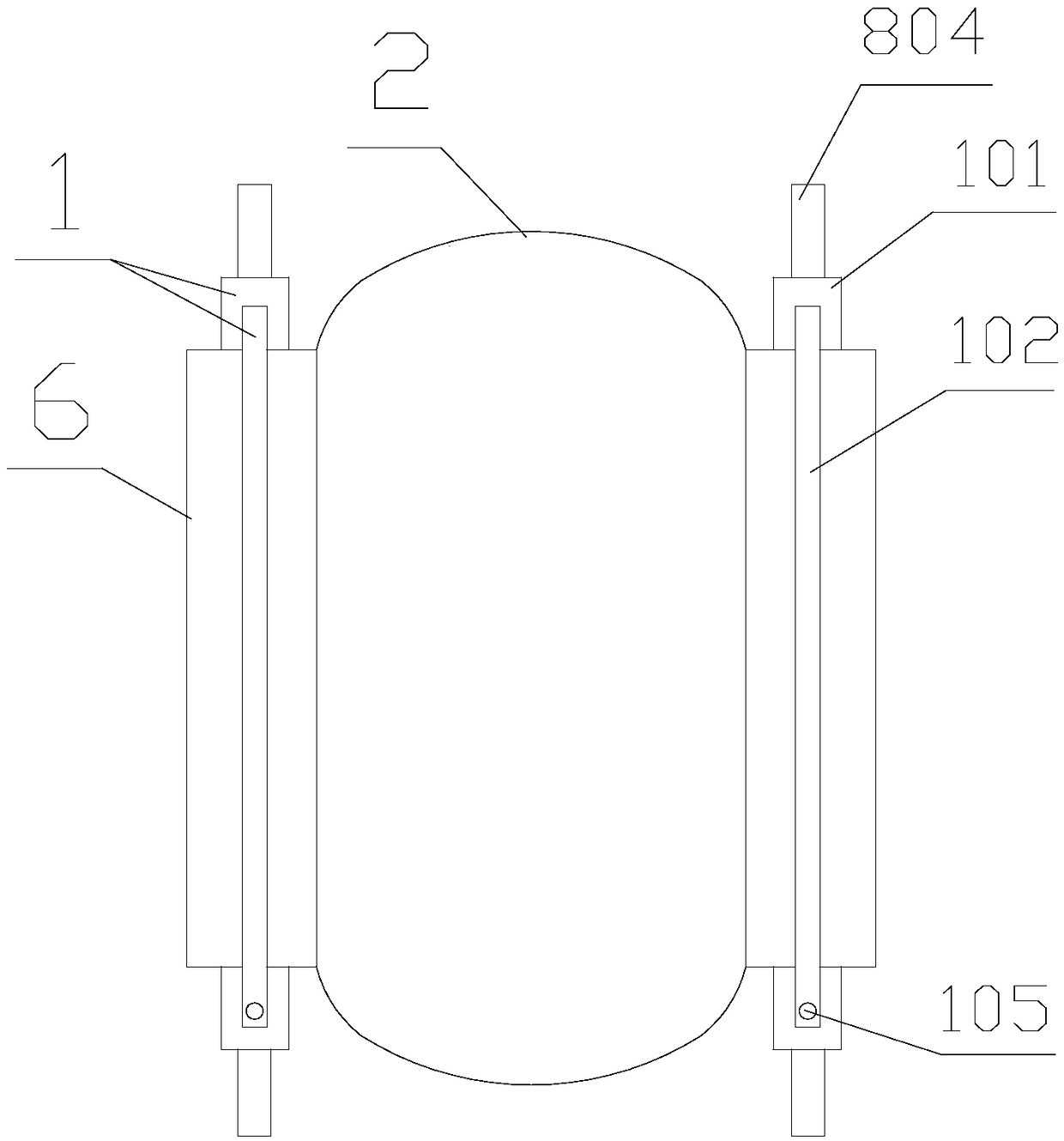 Turnover bag moving and locating structure and method