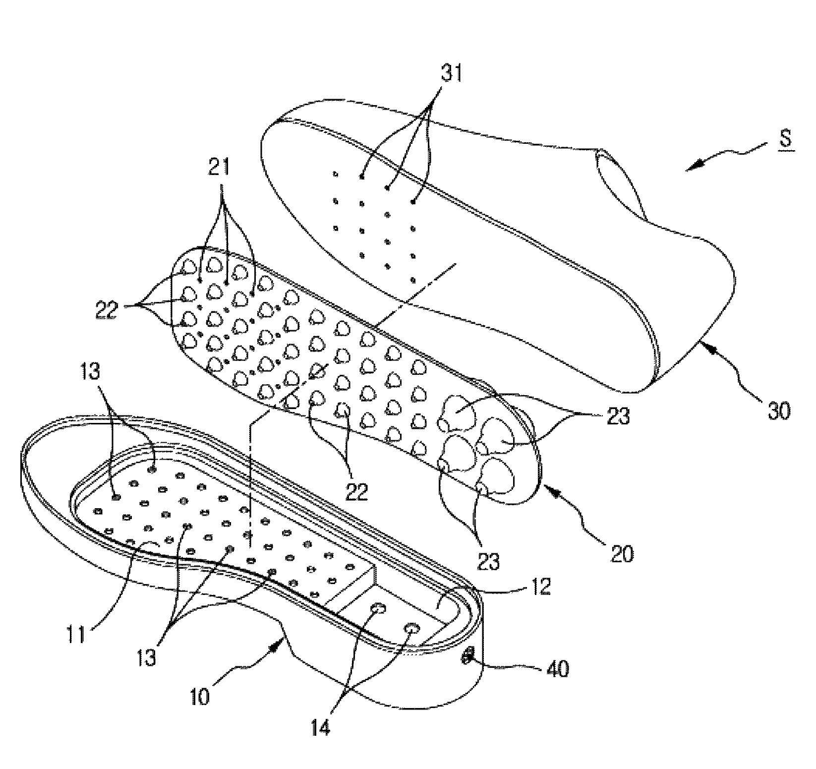 Air-circulating shock absorbing shoes