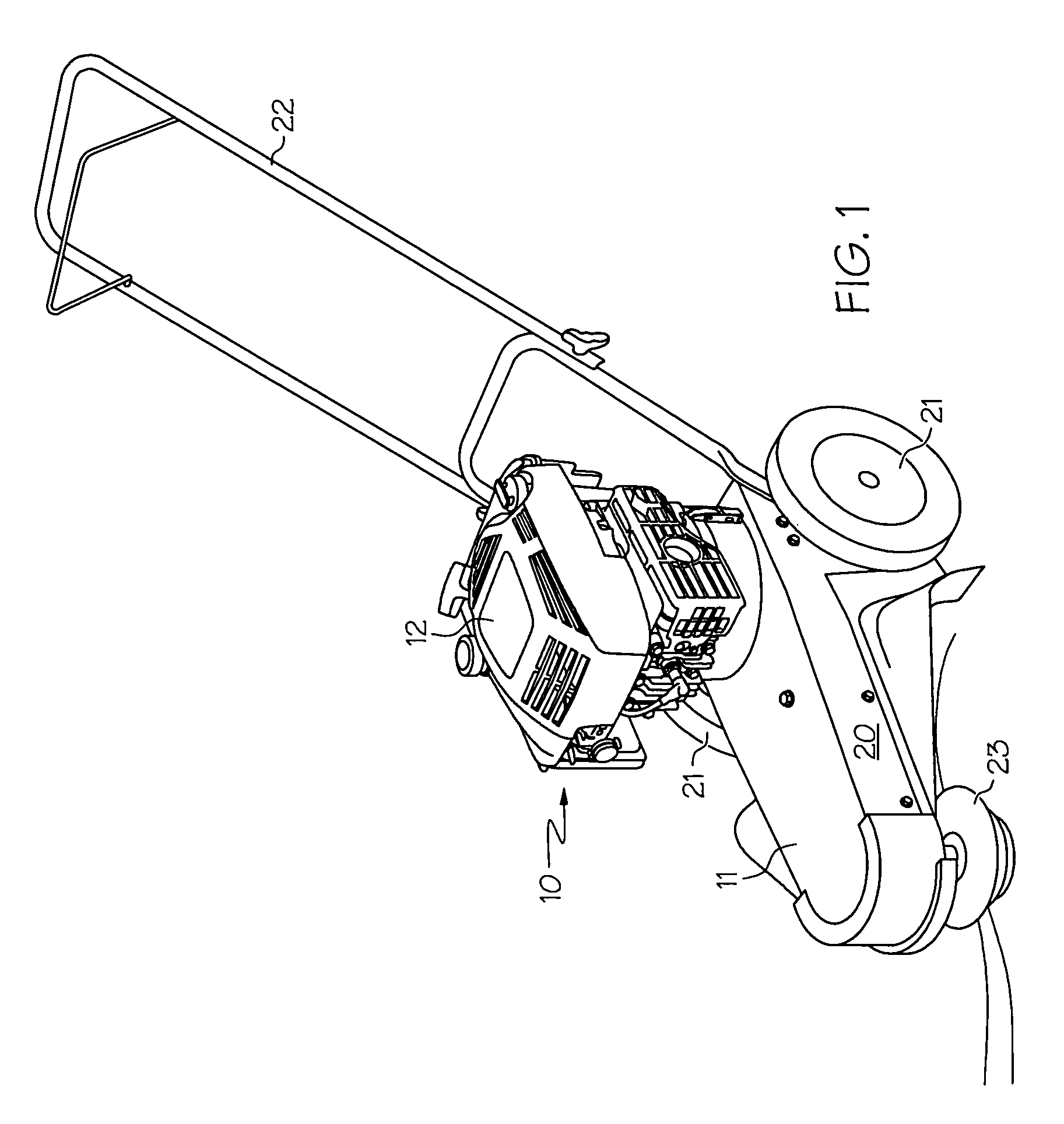 Power equipment with a singular motor