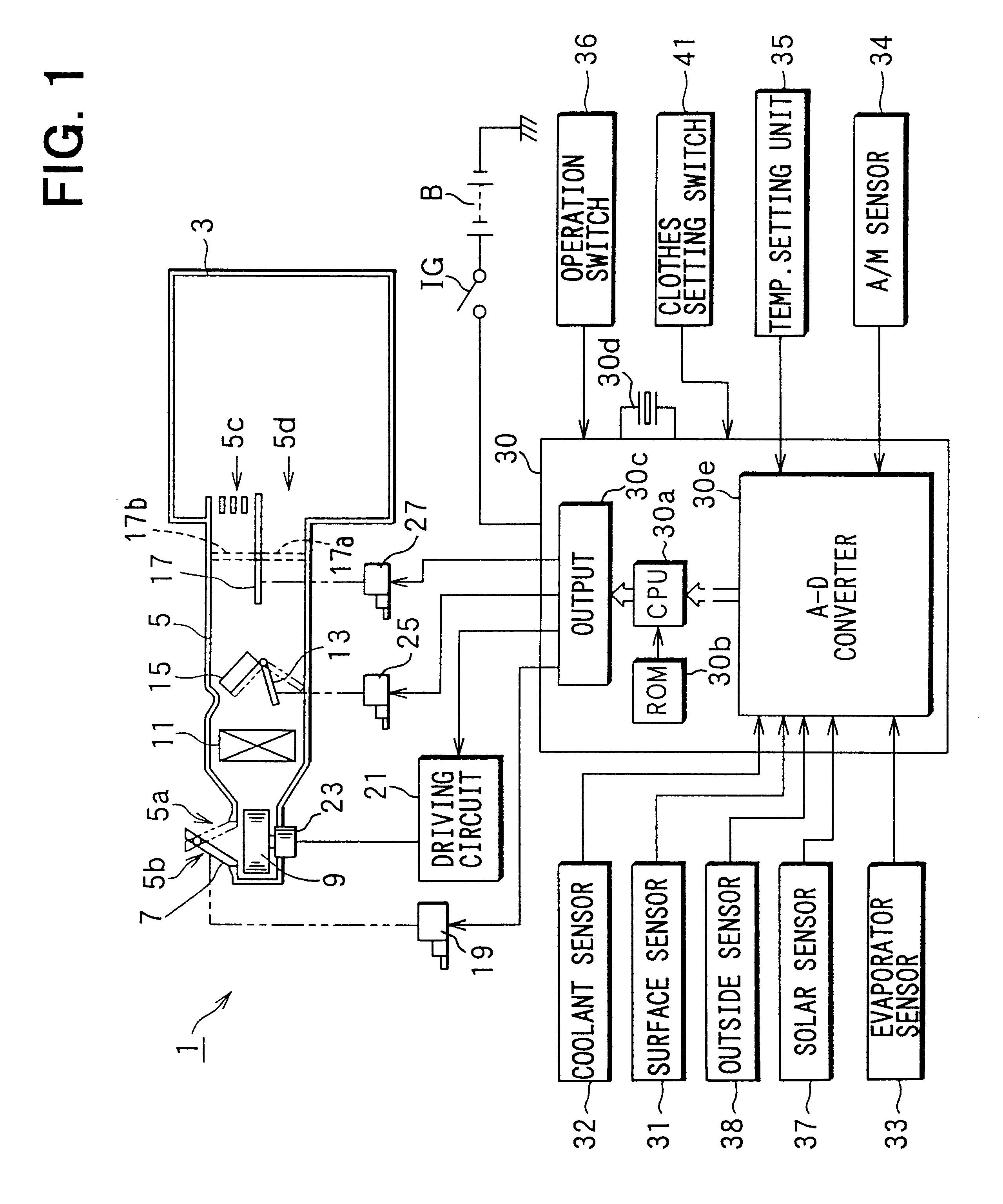 Vehicle air conditioner having surface temperature sensor